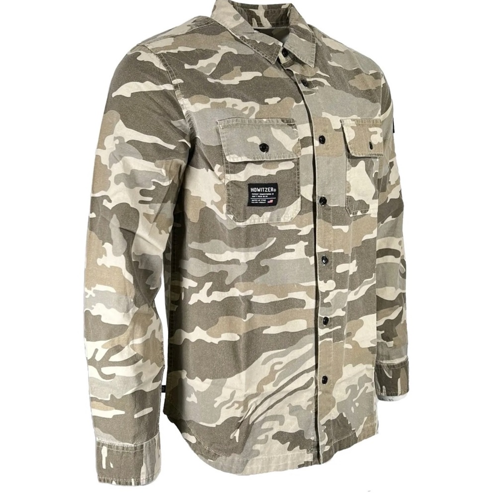 Howitzer Style Men's Button Down Flannel Armory CAMO Print Military Grunt - Picture 7 of 10